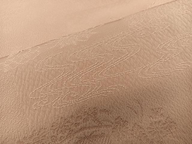 平和屋着物■上質な色無地 流水花地紋 宍色 正絹 逸品 BAAY1213mz