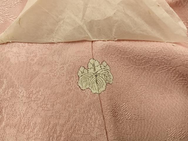 平和屋着物■上質な色無地 流水花地紋 宍色 正絹 逸品 BAAY1213mz