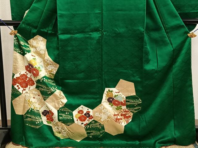 平和屋着物■豪華振袖 駒刺繍 菊花文 金彩 正絹 逸品 BAAY1220mz