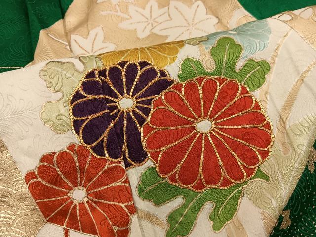 平和屋着物■豪華振袖 駒刺繍 菊花文 金彩 正絹 逸品 BAAY1220mz