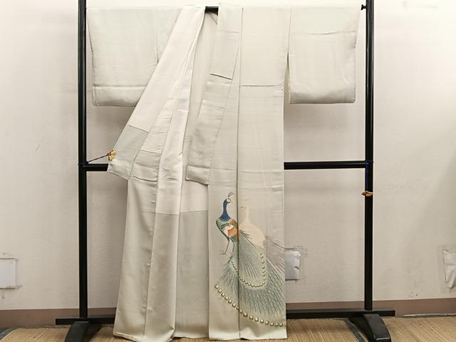 平和屋着物■豪華色留袖 孔雀 正絹 逸品 BAAY1221mz