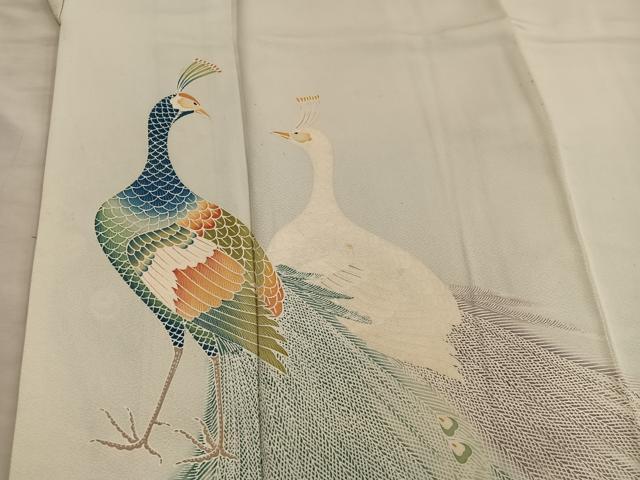 平和屋着物■豪華色留袖 孔雀 正絹 逸品 BAAY1221mz
