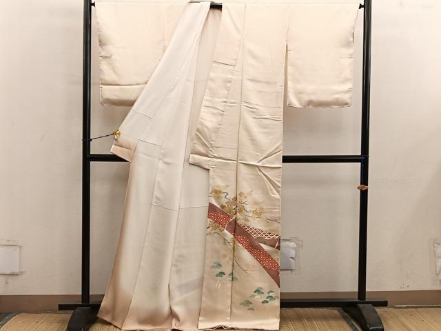 平和屋着物■色留訪問着 青海波枝梅文 正絹 逸品 BAAY1223mz