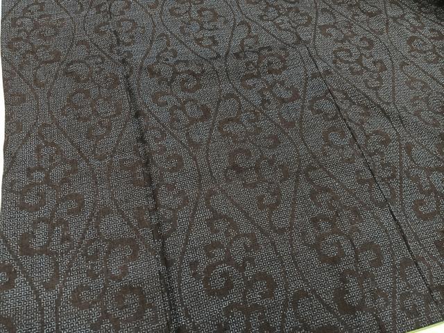 平和屋着物●結城紬 80亀甲 唐草文 正絹 逸品 BAAY1233mz