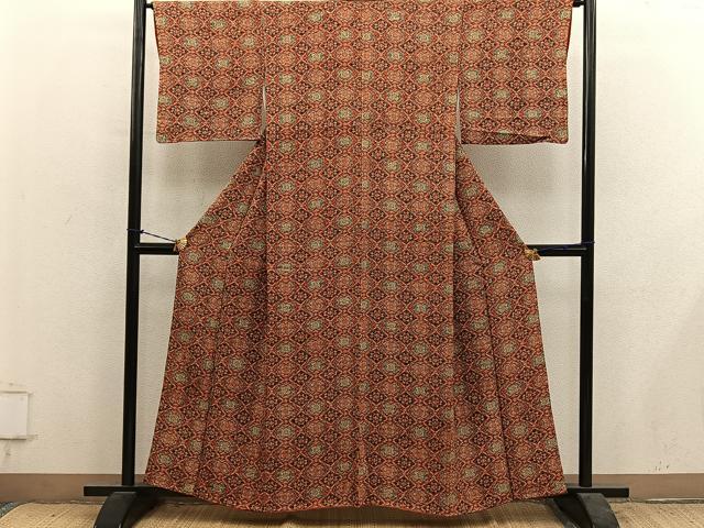 平和屋着物■上質な小紋 菱花文 正絹 逸品 BAAY1253mz