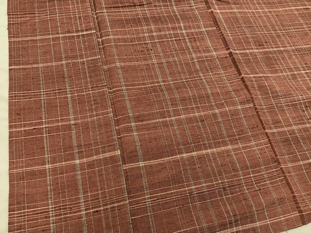 平和屋着物■上質な紬 格子柄 正絹 逸品 BAAY1264mz