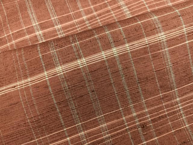 平和屋着物■上質な紬 格子柄 正絹 逸品 BAAY1264mz