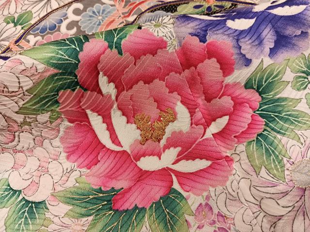 平和屋着物■豪華振袖 駒刺繍 絞り 鼓花文 正絹 逸品 BAAY1265mz
