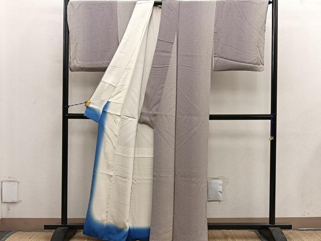 平和屋着物■江戸小紋 幾何学文様 暈し染め 正絹 逸品 BAAY1271mz