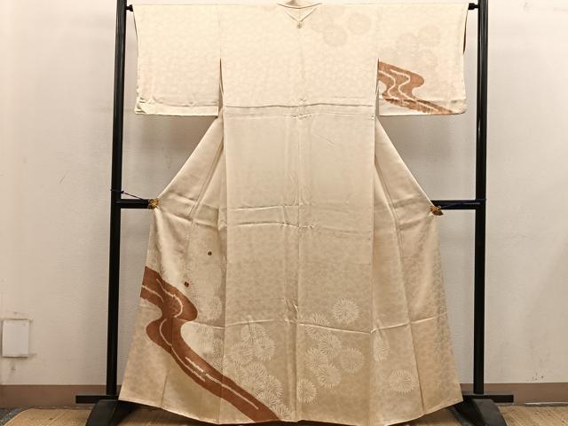 平和屋着物■訪問着 駒刺繍 絞り 流水文 やまと誂製 正絹 逸品 BAAY1276mz