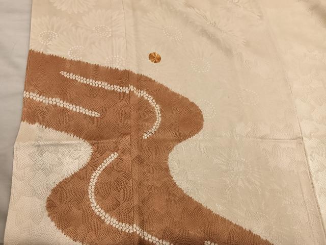 平和屋着物■訪問着 駒刺繍 絞り 流水文 やまと誂製 正絹 逸品 BAAY1276mz