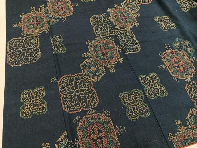 平和屋着物■上質な紬 草花文 正絹 逸品 BAAY1281mz