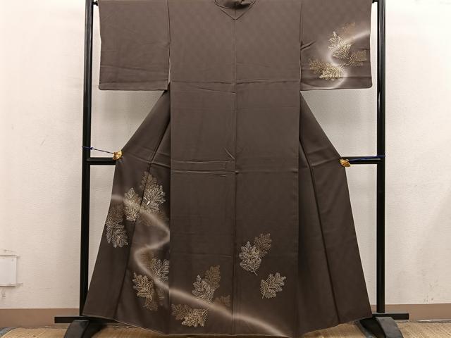 平和屋着物●訪問着 松葉文 暈し染め 金彩 正絹 逸品 BAAY1283mz