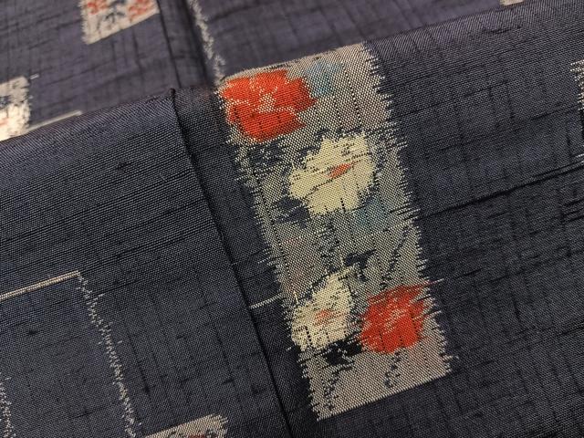 平和屋着物■上質な紬 短冊花文 正絹 逸品 BAAY1285mz