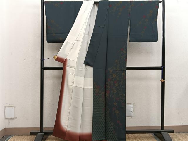 平和屋着物●訪問着 枝垂れ梅 正絹 逸品 BAAY1295mz