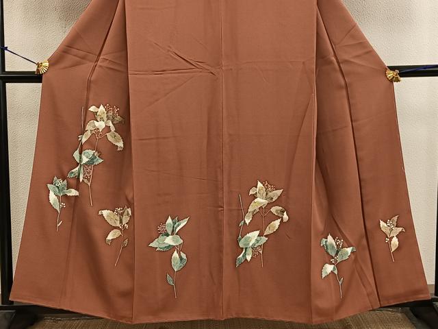 平和屋着物■訪問着 枝葉文 ろうけつ染め 正絹 逸品 BAAY1296mz