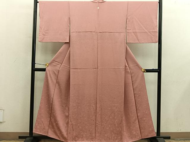 平和屋着物●無地絵羽訪問着 箔散らし地紋 曙色 正絹 逸品 BAAY1298mz