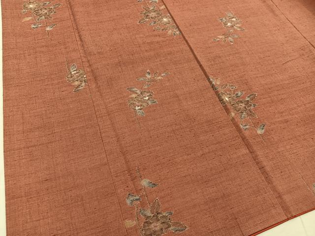 平和屋着物■上質な紬 枝花文 正絹 逸品 BAAY1315mz