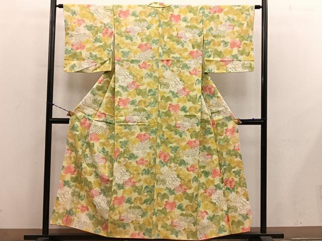 平和屋着物■上質な小紋 草花文 正絹 逸品 BAAY1319mz