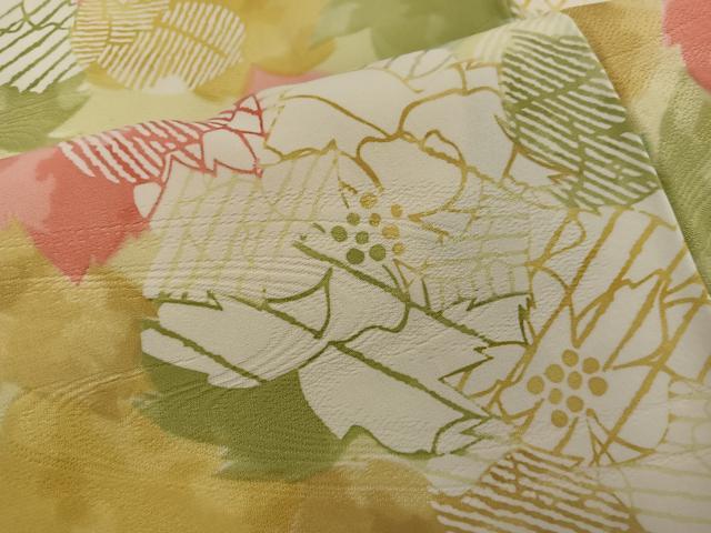 平和屋着物■上質な小紋 草花文 正絹 逸品 BAAY1319mz