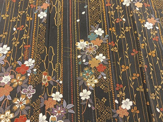 平和屋着物●訪問着 舞桜文 暈し染め 金彩 鬼しぼ縮緬 正絹 逸品 未使用 BAAY1343mz