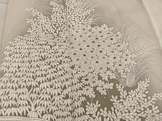 平和屋着物■訪問着 籬菊花文 正絹 逸品 BAAY1348mz