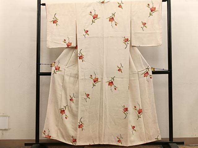 平和屋着物■上質な小紋 枝花文 正絹 逸品 BAAY1349mz
