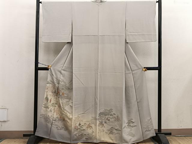 平和屋着物■豪華色留袖 総刺繍 スワトウ刺繍 人物風景文 暈し染め 正絹 逸品 BAAY1352mz