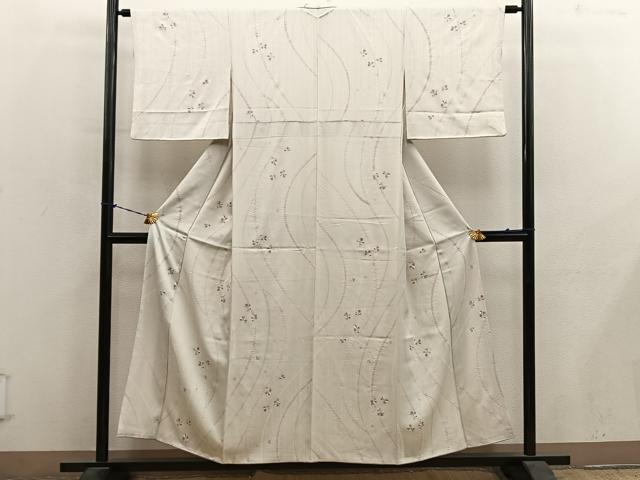 平和屋着物■上質な小紋 草花文 正絹 逸品 BAAY1364mz