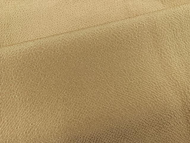 平和屋着物●上質な色無地 作家物 卵色 鬼しぼ縮緬 正絹 逸品 BAAY1372mz