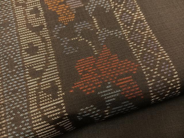 平和屋着物●本場大島紬 色紙重ね花文 地空き 正絹 逸品 BAAY1404mz