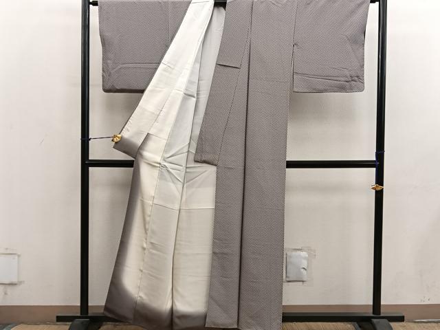 平和屋着物■上質な小紋 網目文 正絹 逸品 BAAY1415mz
