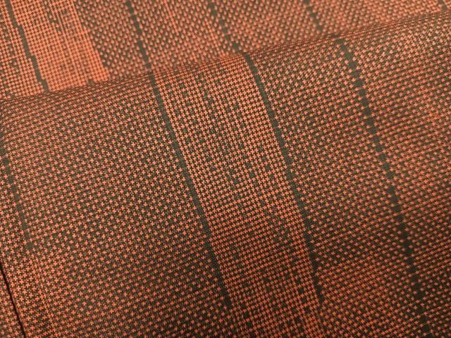 平和屋着物■本場大島紬 7マルキ 幾何学文様 正絹 逸品 未使用 BAAY1418mz