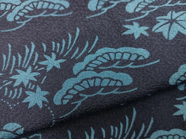 平和屋着物●上質な小紋 藍 型染め 菊花文 正絹 逸品 BAAY1434mz