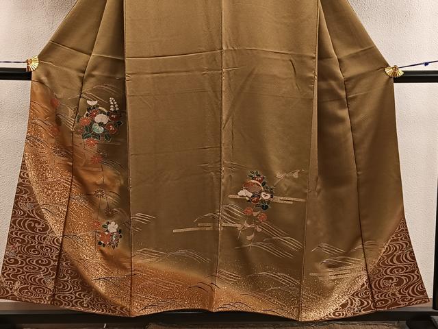 平和屋着物■訪問着 橘文 暈し染め 金彩 正絹 逸品 BAAY1442mz