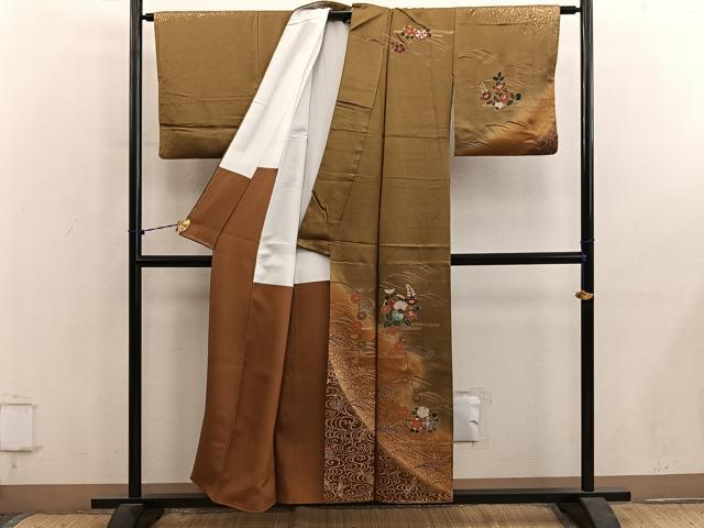 平和屋着物■訪問着 橘文 暈し染め 金彩 正絹 逸品 BAAY1442mz