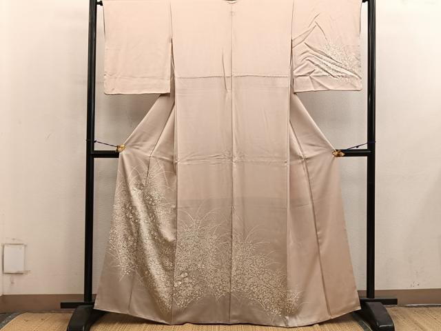 平和屋着物■訪問着 刺繍 菊花文 正絹 逸品 BAAY1444mz