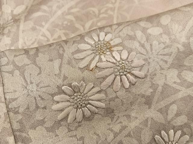 平和屋着物■訪問着 刺繍 菊花文 正絹 逸品 BAAY1444mz