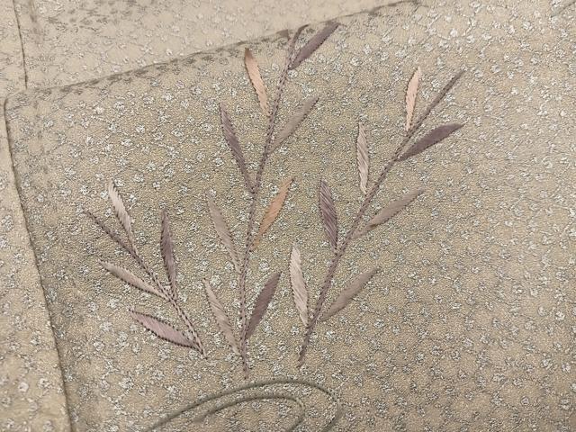 平和屋着物■訪問着 刺繍 草葉文 銀彩 正絹 逸品 BAAY1461mz