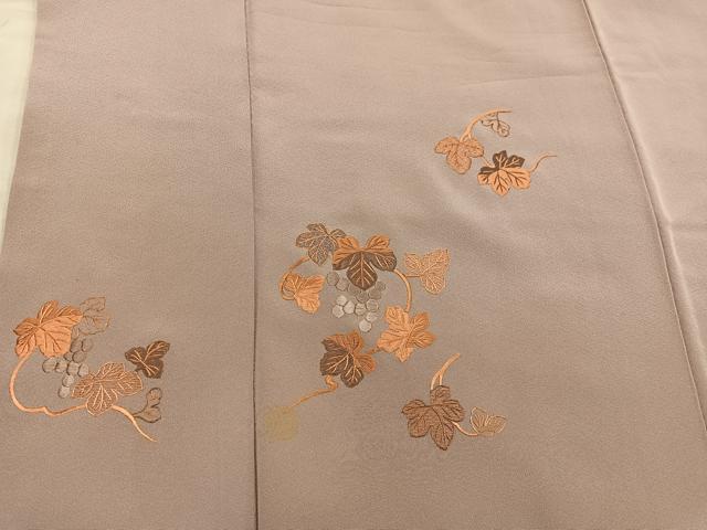 平和屋着物●訪問着 総刺繍 葡萄蔦の葉文 正絹 逸品 BAAY1466mz