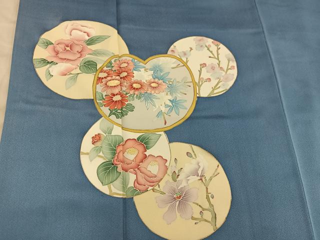 平和屋着物■訪問着 刺繍 菊花文 金彩 正絹 逸品 BAAY1476mz