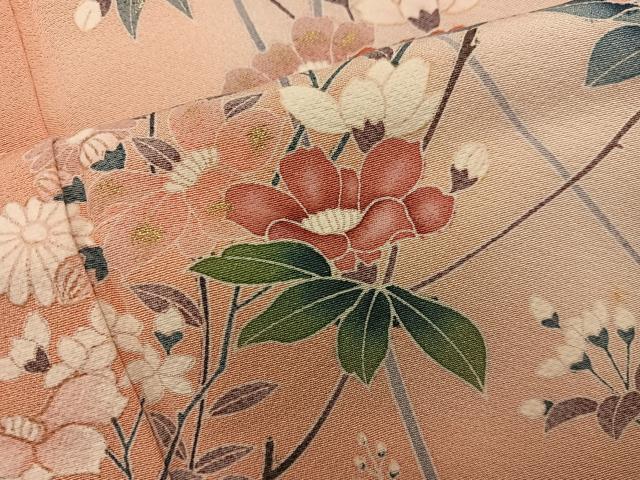 平和屋着物●訪問着 枝花文 暈し染め 金彩 正絹 逸品 BAAY1484mz