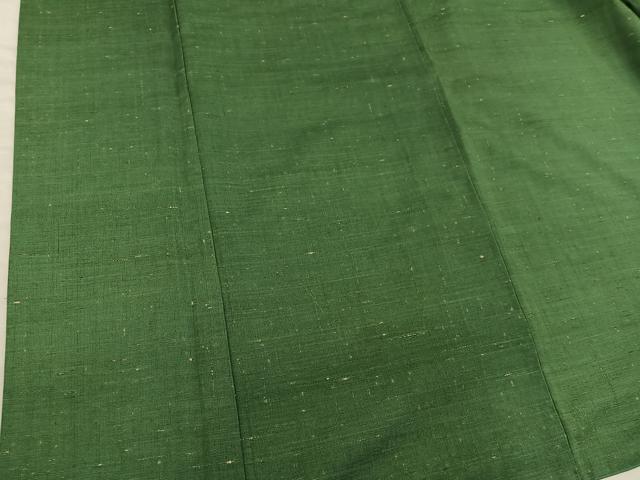 平和屋着物■上質な紬 千歳緑色 正絹 逸品 BAAY1487mz