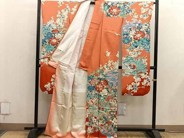 平和屋着物■豪華振袖 鴛鴦花文 暈し染め 金彩 正絹 逸品 BAAY1489mz