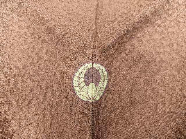 平和屋着物■上質な色無地 紋意匠 遠州茶色 正絹 逸品 BAAY1503mz