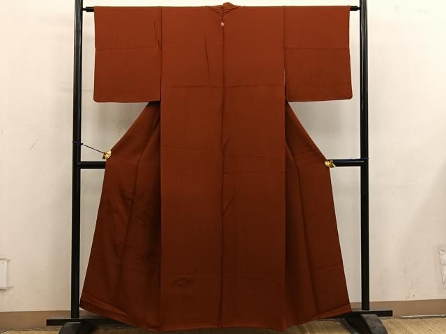 平和屋着物■豪華色留袖 風景花地紋 赤錆色 正絹 逸品 BAAY1591mz