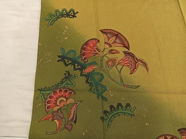 平和屋着物■豪華振袖 草花文 暈し染め 金彩 正絹 逸品 BAAY1610mz