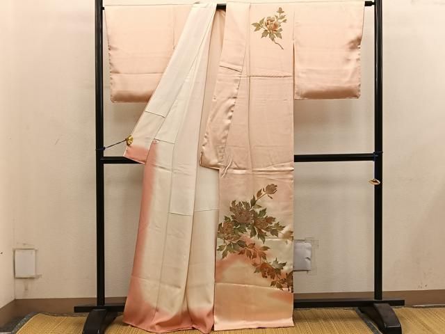 平和屋着物■訪問着 作家物 枝花文 暈し染め 金彩 正絹 逸品 BAAY1698mz