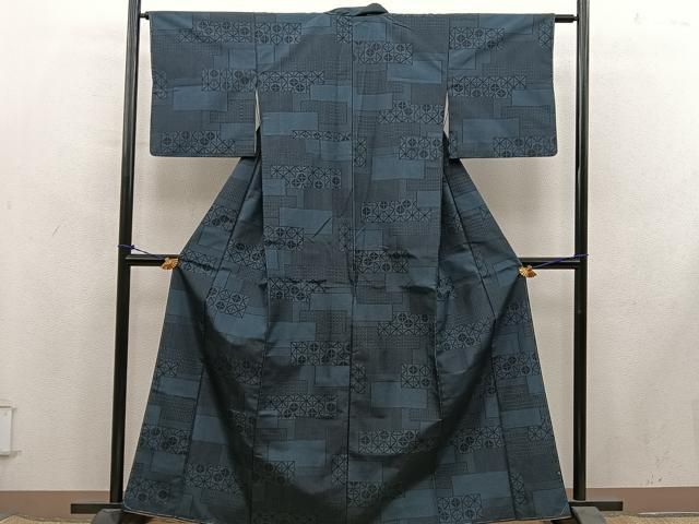 平和屋着物■上質な紬 菱 正絹 逸品 BAAY1703mz