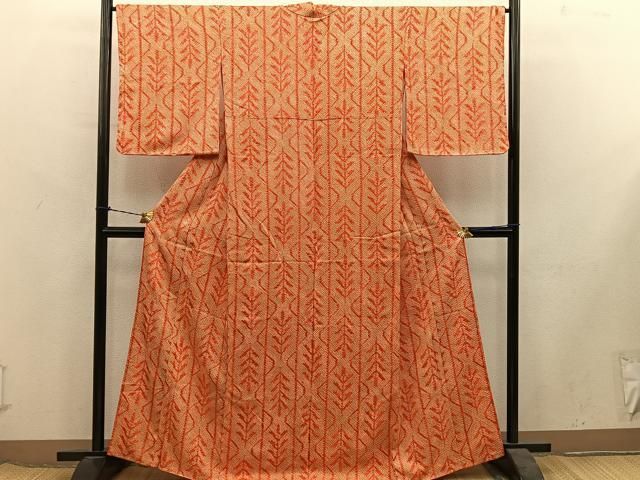 平和屋着物■上質な小紋 草葉文 正絹 逸品 BAAY1704mz